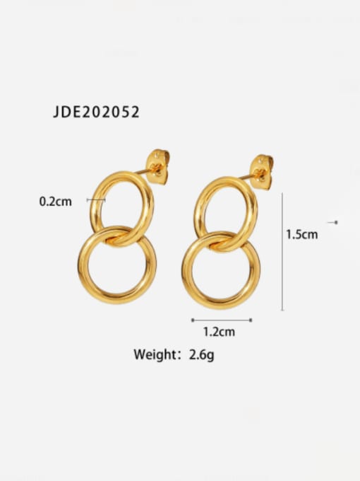 JDE202052 Stainless steel Hollow  Geometric Minimalist Drop Earring