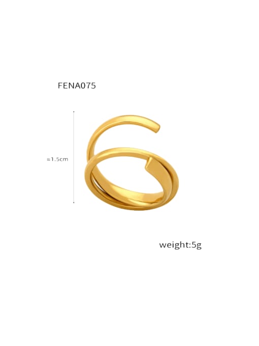 A075 Golden Ring Titanium Steel Irregular Minimalist Stackable Ring