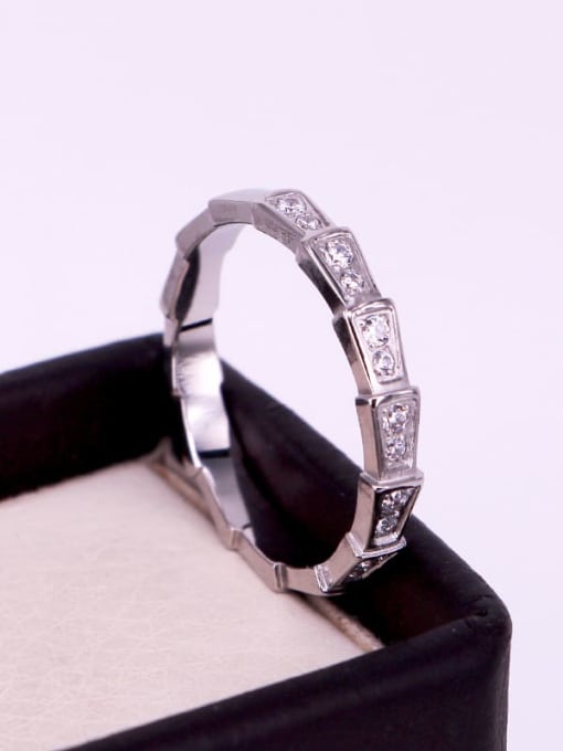 K.Love Titanium Steel Cubic Zirconia Geometric Minimalist Band Ring 3