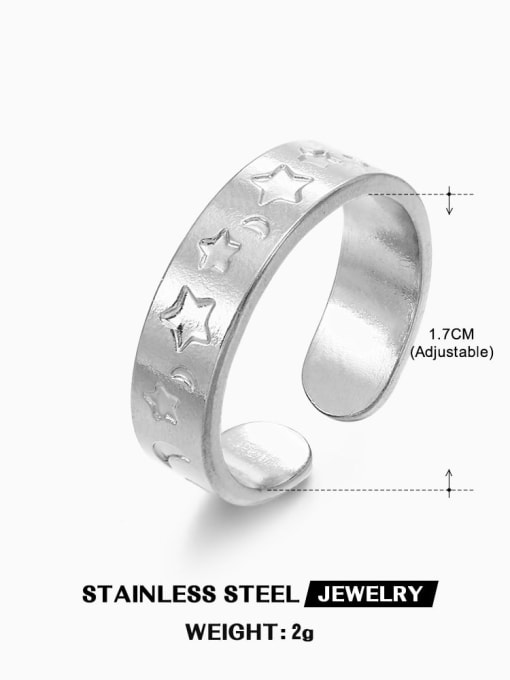 Steel five pointed star ring Stainless steel Pentagram Minimalist Band Ring