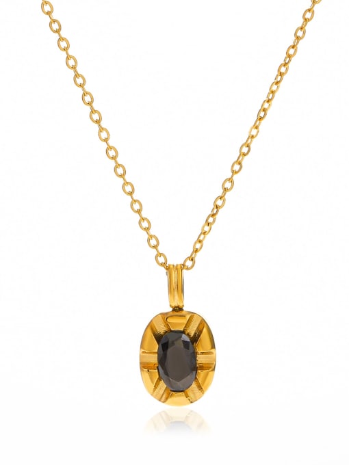 J$L  Steel Jewelry Stainless steel Cubic Zirconia Geometric Vintage Necklace