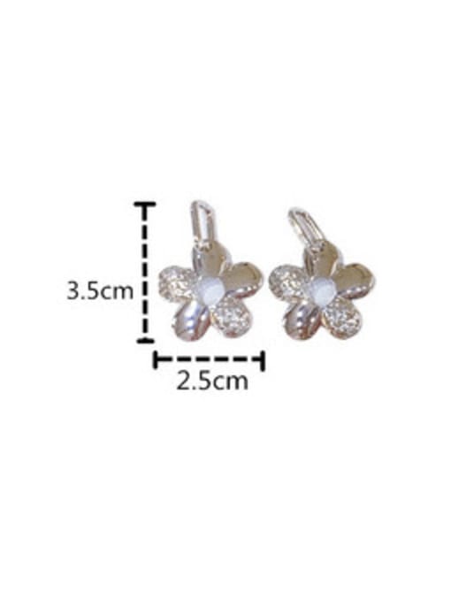 Clioro Brass Cubic Zirconia Flower Vintage Drop Earring 3