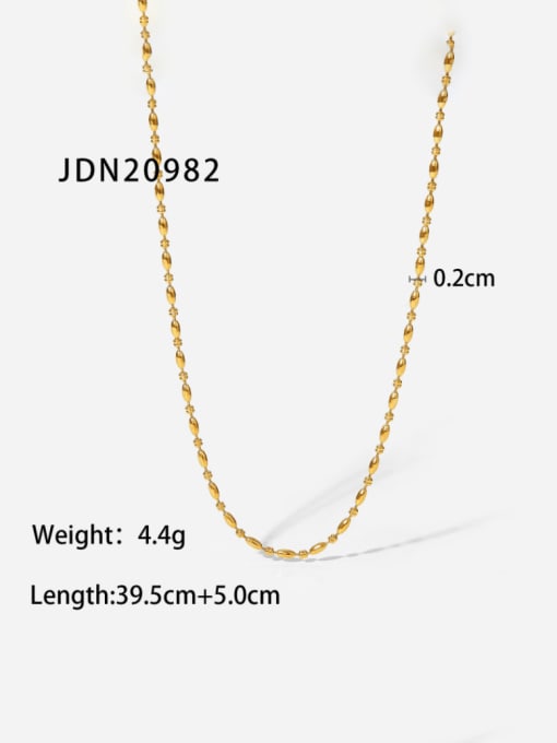 J&D Stainless steel Geometric Bead Trend Beaded Necklace 2