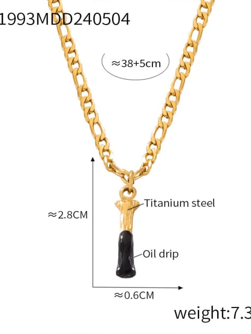 P1993 Gold Black Necklace I Titanium Steel Letter Hip Hop Necklace