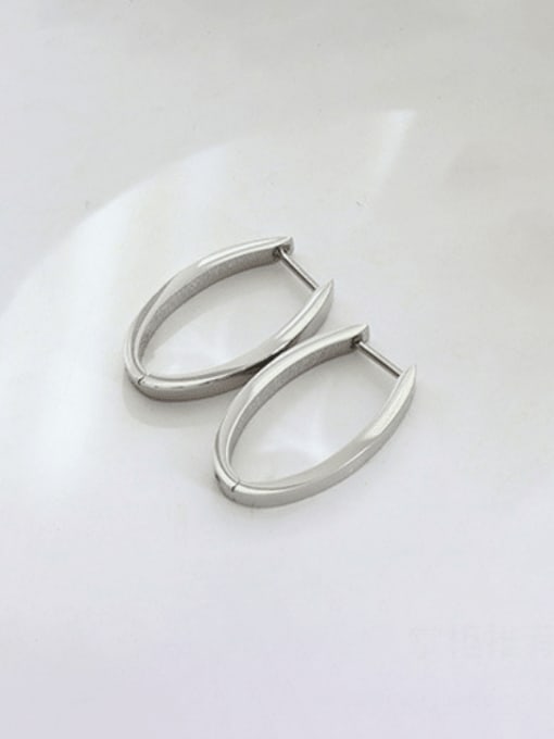F045 Steel Earrings Titanium Steel Geometric Minimalist Huggie Earring