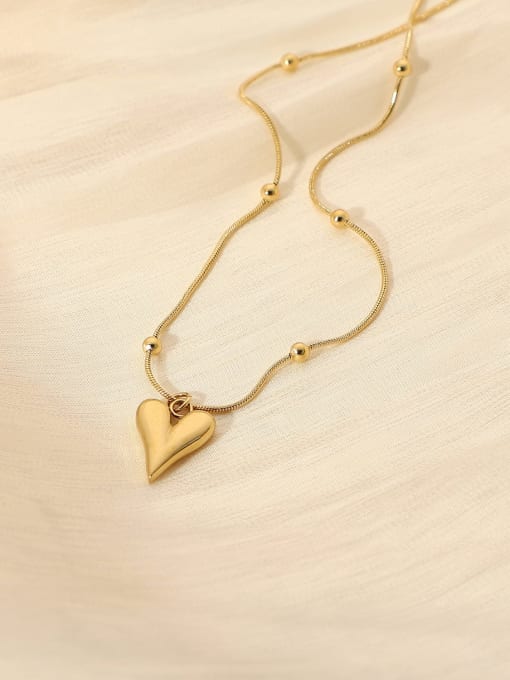 J&D Stainless steel Bead Heart Trend Necklace 2