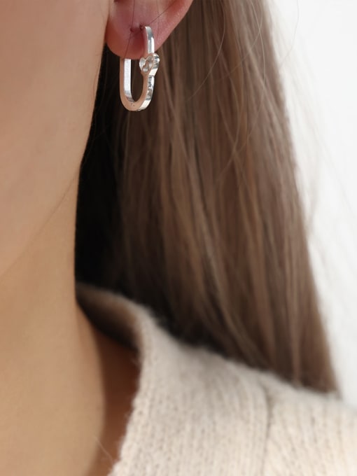 F133 heart-shaped steel colored earrings Titanium Steel Heart Trend Stud Earring
