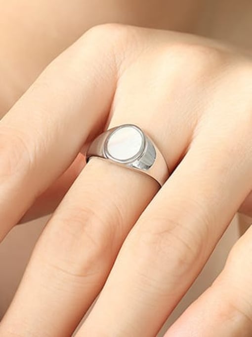 A408 steel ring Titanium Steel Shell Geometric Minimalist Band Ring