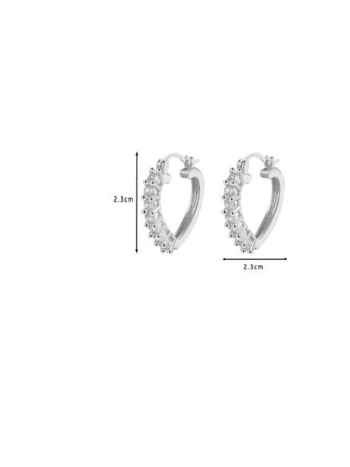 Clioro Brass Cubic Zirconia Heart Luxury Stud Earring 3