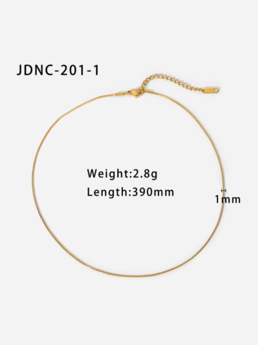 JDNC 201 1 Stainless steel Minimalist Snake  Bone Chain