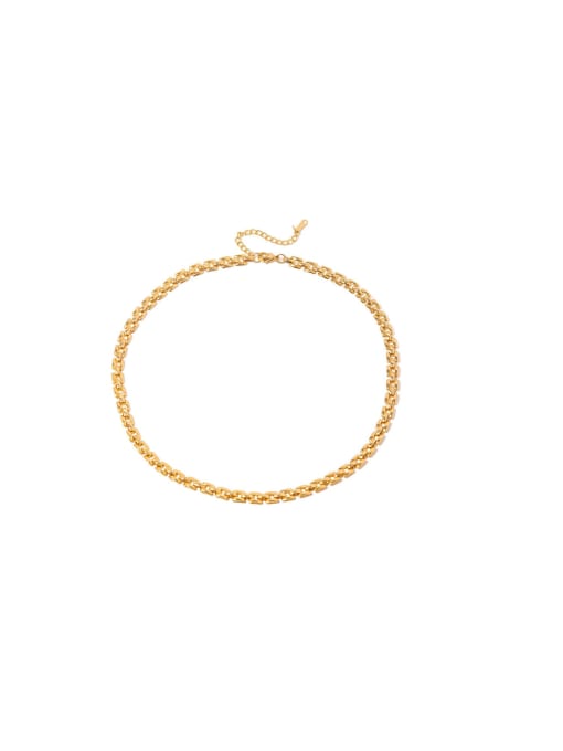 Gold necklace Trend Geometric Titanium Steel Bracelet and Necklace Set