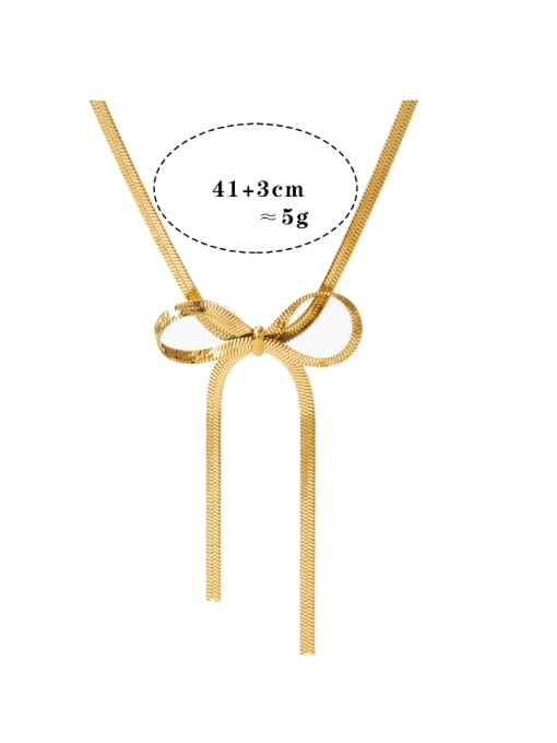 Golden Necklace KDD1082 Stainless steel Vintage Bowknot Steel Earring Bracelet and Necklace Set