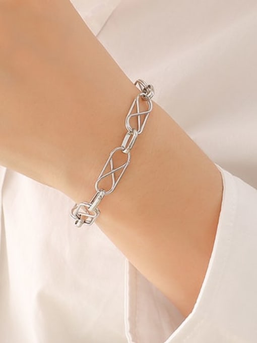 E315 steel bracelet 17 +5cm Titanium Steel Minimalist Geometric  Earring and Necklace Set