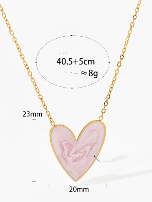 Clioro Stainless steel Dainty Heart Ceramic Earring and Necklace Set 3
