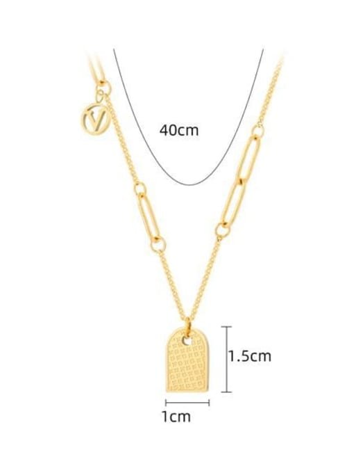 YAYACH Stainless steel Geometric Vintage  Hollow Chain Necklace 2