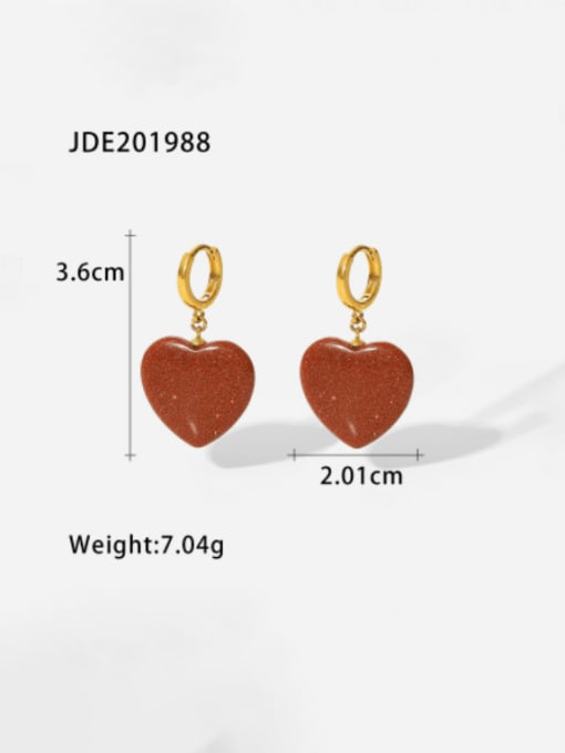 JDE201988 Stainless steel Enamel Heart Vintage Huggie Earring