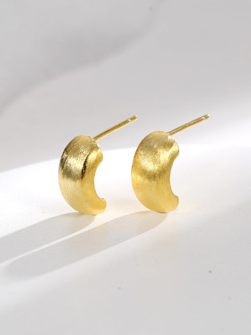 H01082 gold Brass Geometric Minimalist Stud Earring