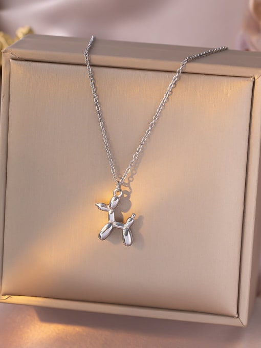 K.Love Titanium Steel Balloon  Dog Minimalist Necklace 2