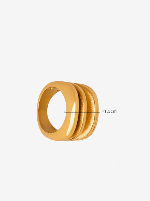 MAKA Titanium Steel Geometric Minimalist Stackable Ring 2