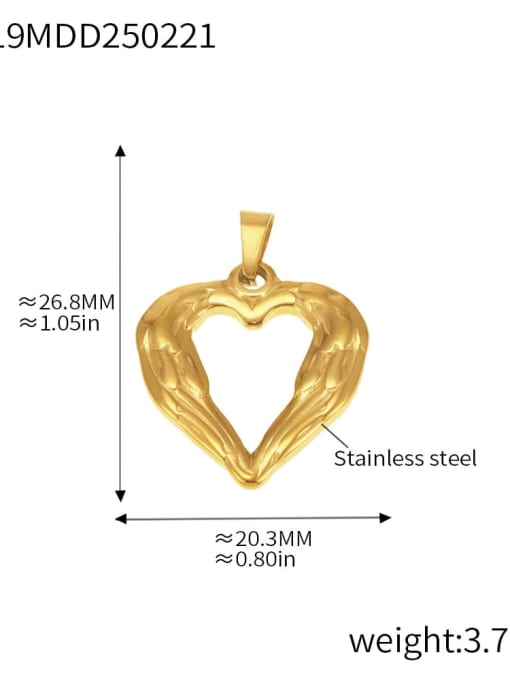 D19 Gold Pendant Stainless steel Minimalist Heart Irregular Diy Pendant