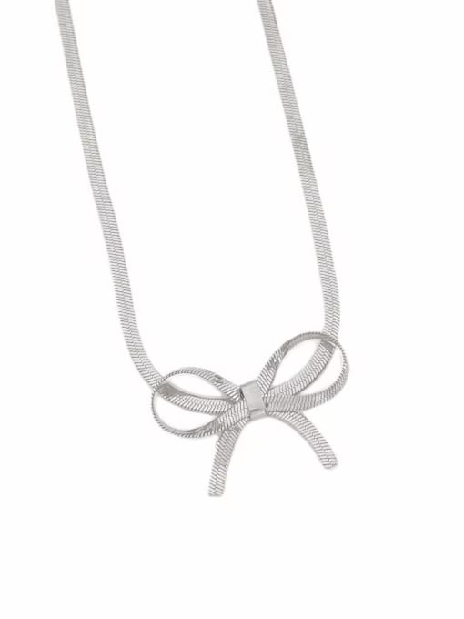 Steel Necklace DPK1065 Stainless steel  Dainty Bowknot Earring Bracelet and Necklace Set