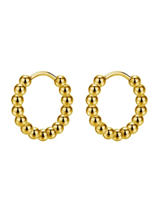 Steel Ball Round Gold (Pair) Titanium Steel Geometric Trend Hoop Earring