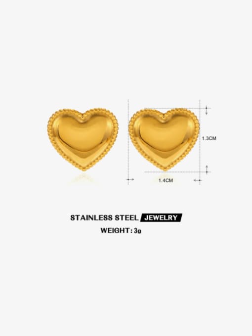 J$L  Steel Jewelry Stainless steel Heart Hip Hop Stud Earring 1