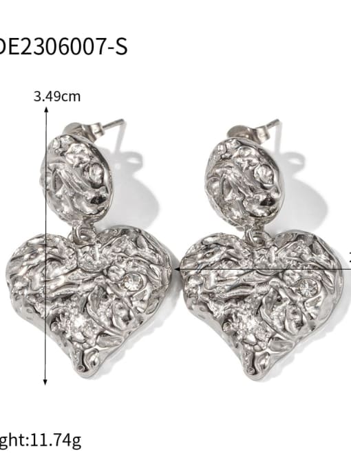 JDE2306007 S Stainless steel Cubic Zirconia Heart Trend Drop Earring