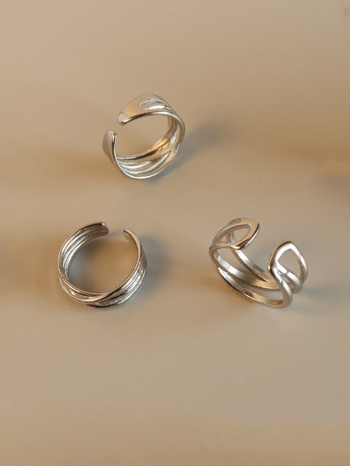 MAKA Titanium 316L Stainless Steel Irregular Minimalist Band Ring with e-coated waterproof 3