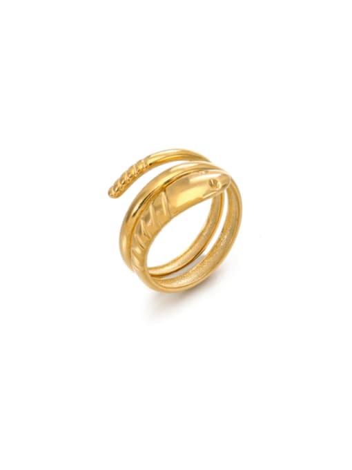 Golden Ring Stainless steel Snake Hip Hop Stackable Ring