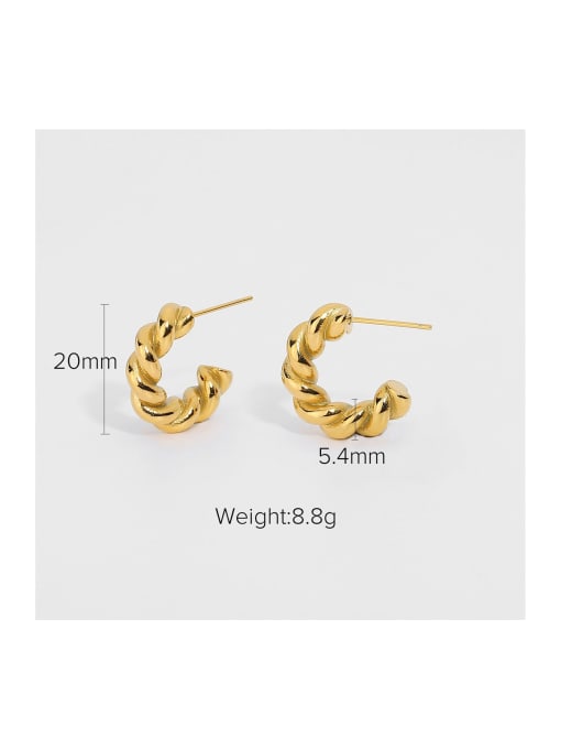 gold Stainless steel Spiral Trend Stud Earring