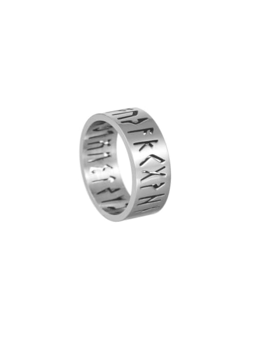 steel Stainless steel Hollow Letter Hip Hop Men's Ring