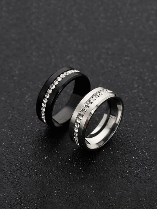 SM-Men's Jewelry Stainless steel Rhinestone Geometric Hip Hop Band Ring