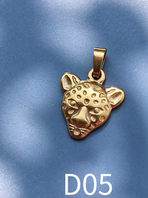 D05 Golden Tiger Titanium 316L Stainless Steel Animal  Bird Cute Pendant with e-coated waterproof