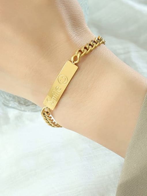 E115 gold bracelet 16+ 5cm Titanium Steel Geometric Chain Minimalist Link Bracelet