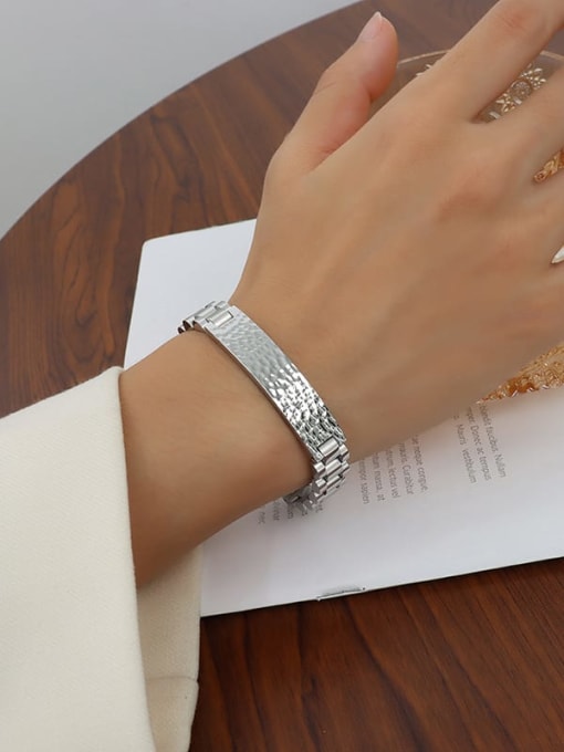 E272 steel bracelet 17cm Titanium Steel Geometric Hip Hop Link Bracelet