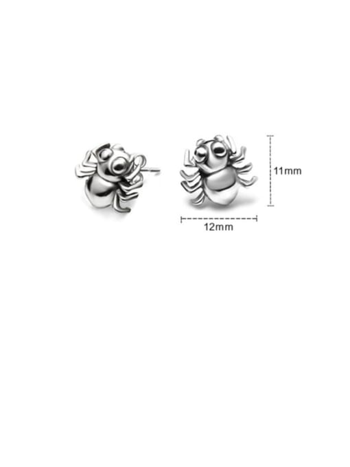 MAKA Titanium 316L Stainless Steel Bug Hip Hop spider Stud Earring with e-coated waterproof 3