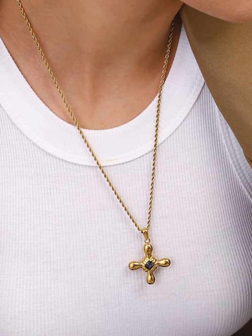 J&D Stainless steel Cross Hip Hop Regligious Necklace 1