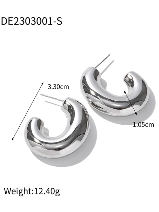 JDE2303001 S Stainless steel Geometric Trend Hoop Earring