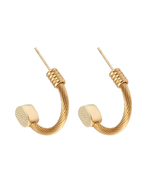 Gold earrings Stainless steel Vintage Irregular Ring Earring And Bracelet Set