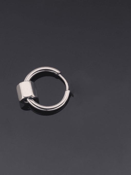 BELII Titanium Steel Geometric Minimalist Huggie Earring  ( single Only One ) 3