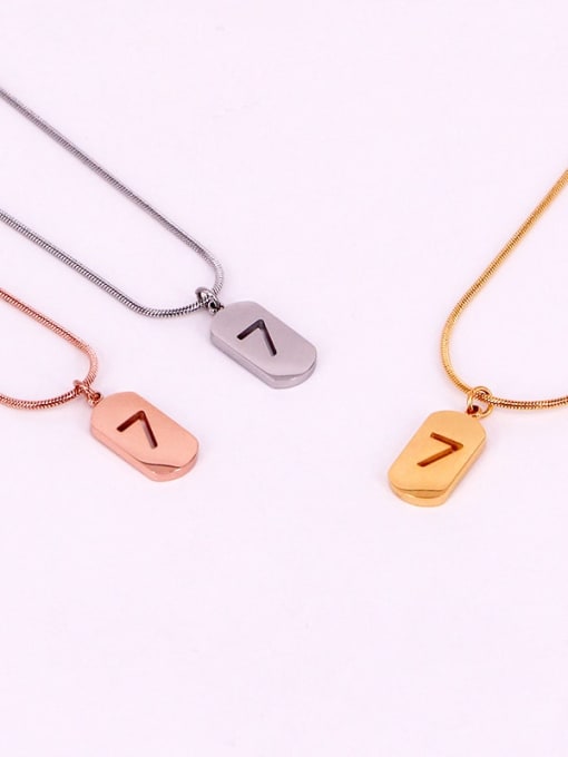 K.Love Titanium Number Minimalist Initials Necklace 4