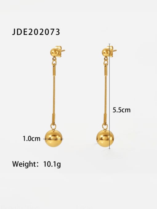J&D Stainless steel Bead Tassel Minimalist Drop Earring 4