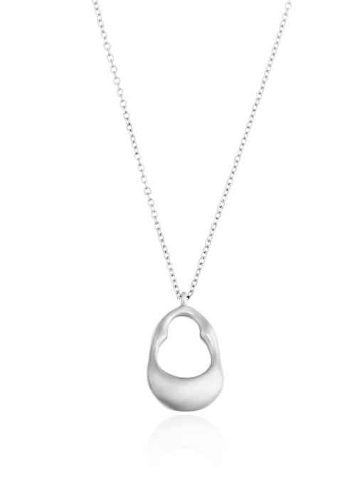 Silver ins wind hollow gourd-shaped pendant necklace