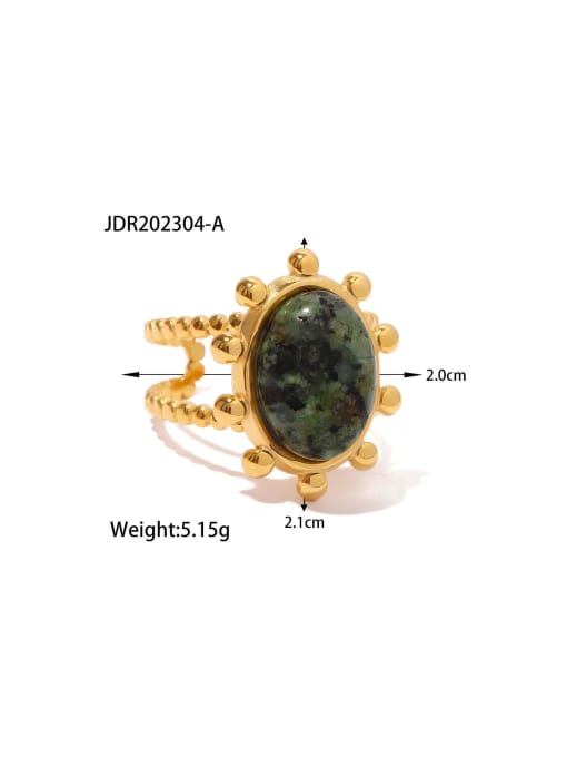 J&D Stainless steel Turquoise Oval Vintage Midi Ring 1