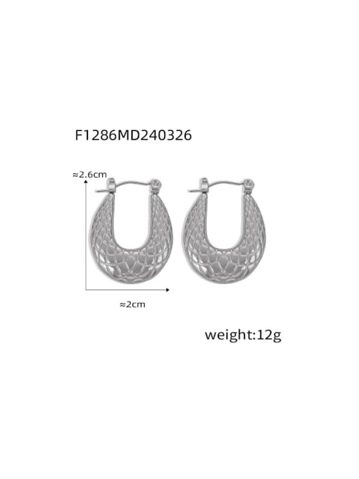 F1286 Steel Earrings Titanium Steel Geometric Hip Hop Huggie Earring
