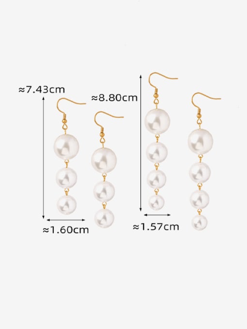 MAKA Brass Imitation Pearl Geometric Minimalist Hook Earring 3