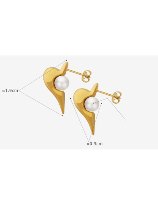 MAKA Titanium Steel Imitation Pearl Geometric Trend Stud Earring 2