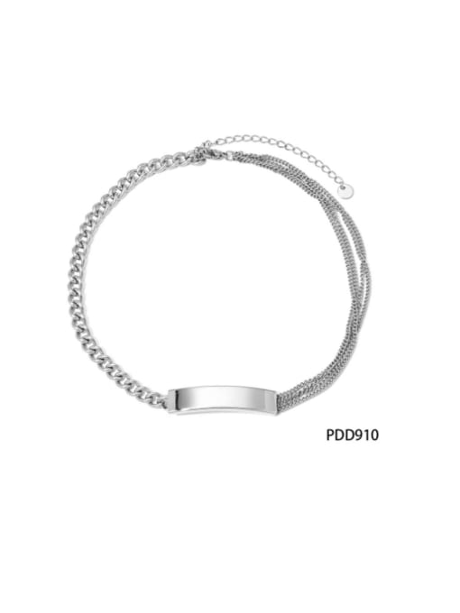 Clioro Stainless steel Hip Hop Multi-Layer  Geometric  Bracelet and Necklace Set 3