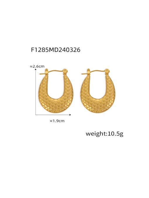 F1285 Gold Earrings Titanium Steel Geometric Hip Hop Huggie Earring